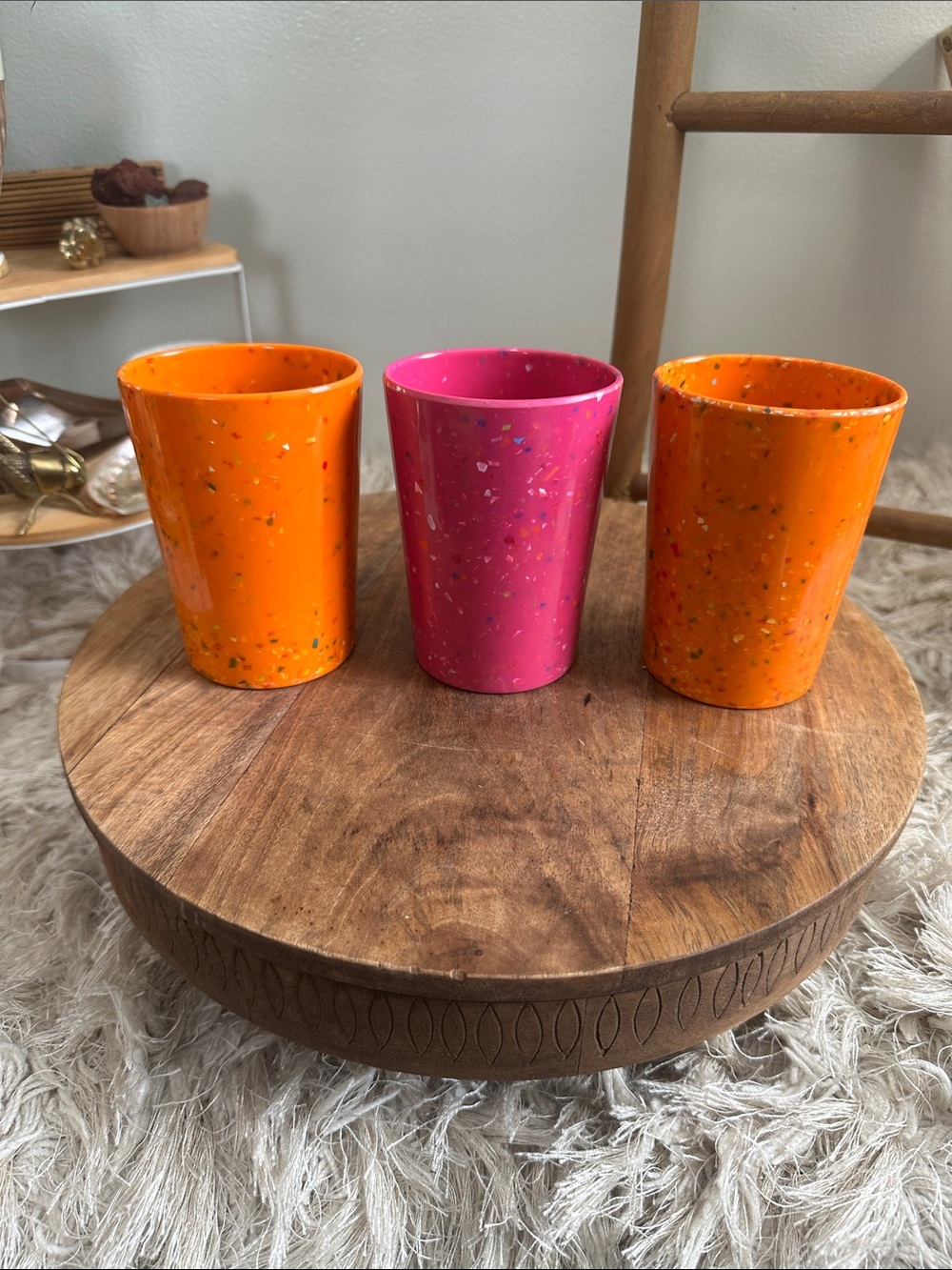 Zak! Designs Confetti Oval Rim Melamine Cups Bundle Of Three